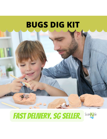 12 pcs BUGS Dinosaur Fossils Archaeological Science STEM Educational Toy Kit