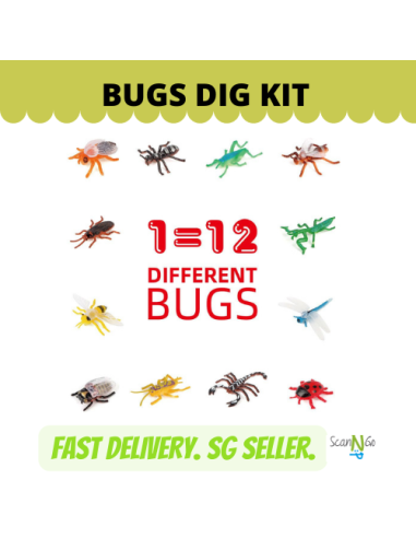 12 pcs BUGS Dinosaur Fossils Archaeological...