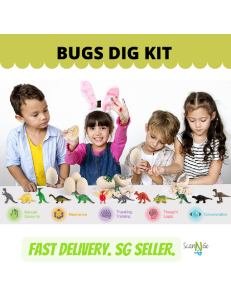 12 pcs BUGS Dinosaur Fossils Archaeological Science STEM Educational Toy Kit