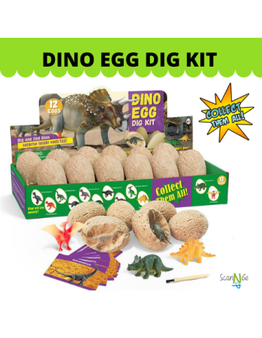 12 pcs DINO EGG Dinosaur Fossils Archaeological Science STEM Educational Toy Kit