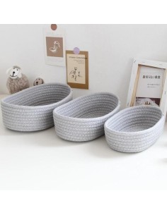 Nordic Style Woven Storage Organiser BASKET Cosmetic... 2