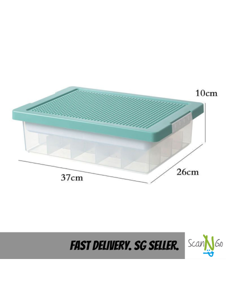 LEGO Inspired STORAGE Box For Toys Organiser Stackable Transparent Clear Plastic Lightweight Multi Coloured Large Size