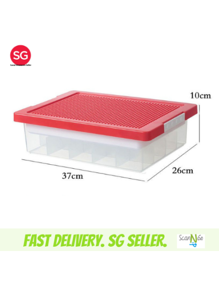LEGO Inspired STORAGE Box For Toys Organiser Stackable Transparent Clear Plastic Lightweight Multi Coloured Large Size