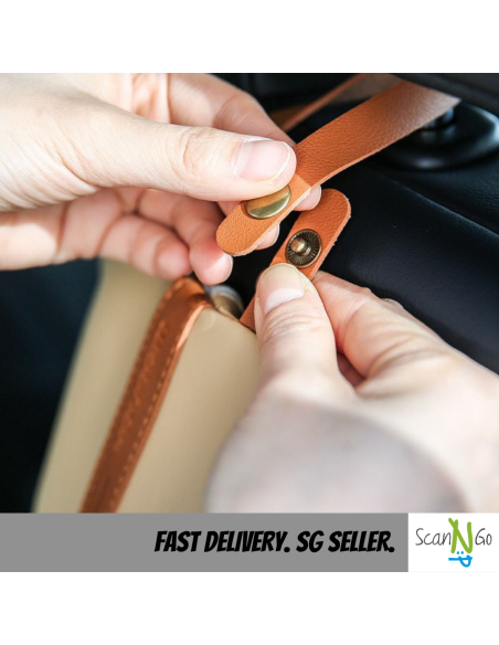 PU LEATHER CAR TISSUE BOX Napkin Facial Tissue Holder Easy Sling Hanging Type Nordic Design Minimalist Sleek