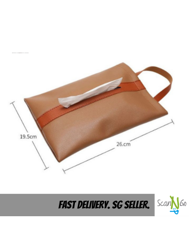 PU LEATHER CAR TISSUE BOX Napkin Facial Tissue...
