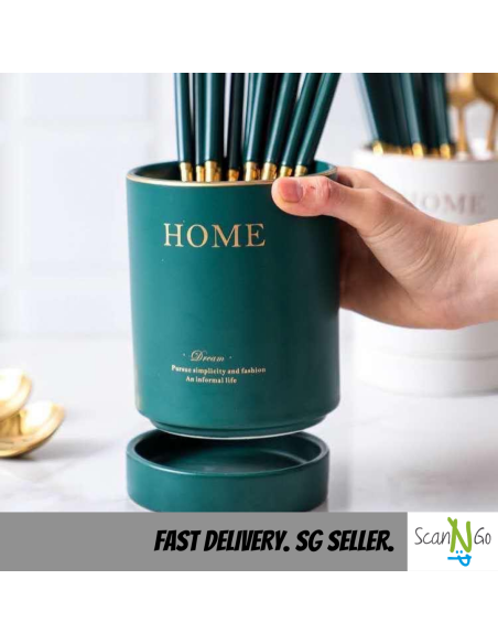 Ceramic CUTLERY HOLDER Nordic Design Minimalistic Scandinavian Black Green Home Accessories Porcelain