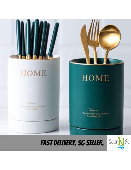 Ceramic CUTLERY HOLDER Nordic Design Minimalistic Scandinavian Black Green Home Accessories Porcelain