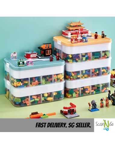 LEGO Inspired STORAGE Box 2 TIER For Toys...