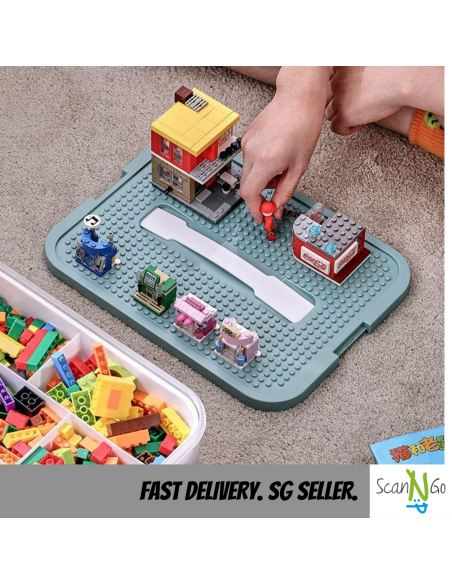 LEGO Inspired STORAGE Box 2 TIER For Toys Organiser Stackable Transparent Clear Plastic Lightweight Multi Coloured Large Size