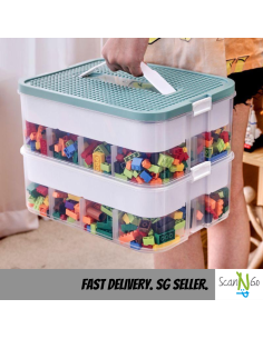 LEGO Inspired STORAGE Box 2 TIER For Toys Organiser... 2