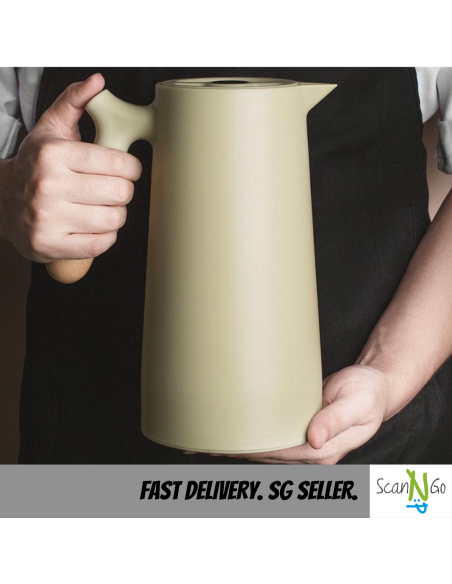 THERMAL FLASK Nordic Design Double Sealed Insulation Glass Liner Vacuum Jug 1 Litre Hot Water Bottle