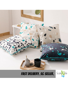 Terrazzo Stone Square CUSHION COVER Polyester Home Decor...