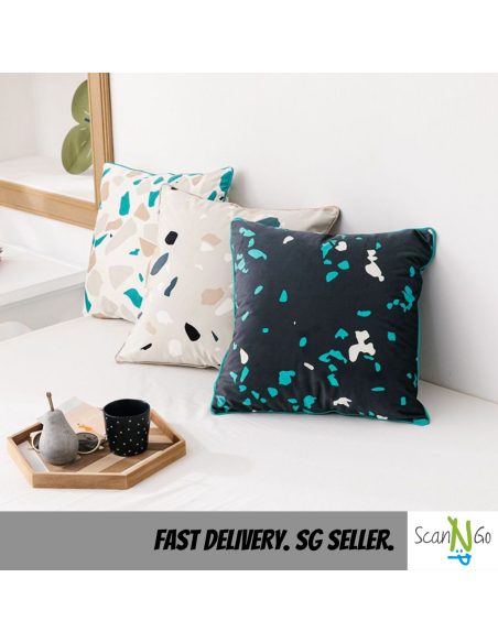 Terrazzo Stone Square CUSHION COVER Polyester Home Decor Minimalistic Nordic Design Sofa Accessories