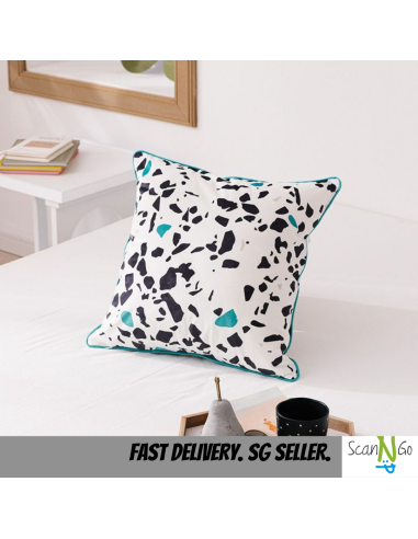 Terrazzo Stone Square CUSHION COVER Polyester...