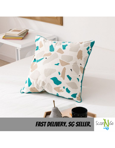 Terrazzo Stone Square CUSHION COVER Polyester...