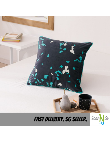 Terrazzo Stone Square CUSHION COVER Polyester...