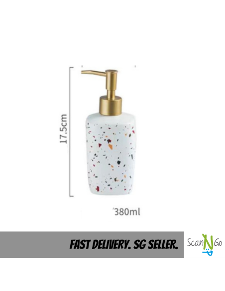 Terrazzo design BATHROOM ACCESSORIES Shampoo Shower Gel Conditioner Bottles 3-in-1 set Nordic Design