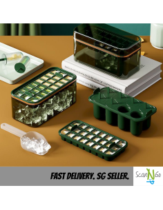 24X Silicone Ice Maker ICE CUBE TRAY Mold Storage Box Lid... 2