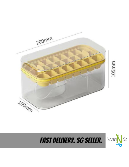 24X Silicone Ice Maker ICE CUBE TRAY Mold Storage Box Lid FREE Shovel Cold Drinks Refrigerator Nordic Design
