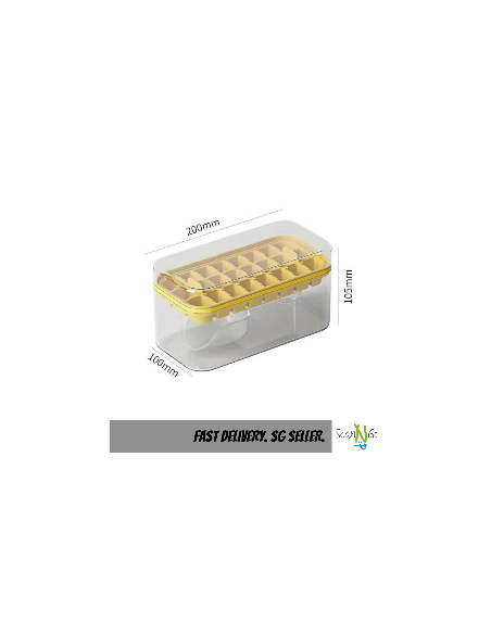 24X Silicone Ice Maker ICE CUBE TRAY Mold Storage Box Lid FREE Shovel Cold Drinks Refrigerator Nordic Design