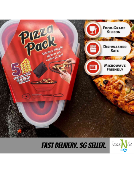 Silicone Pizza Pack Reusable Storage Container Food Safe Quality Collapsible Microwaveable Amazon Bestseller