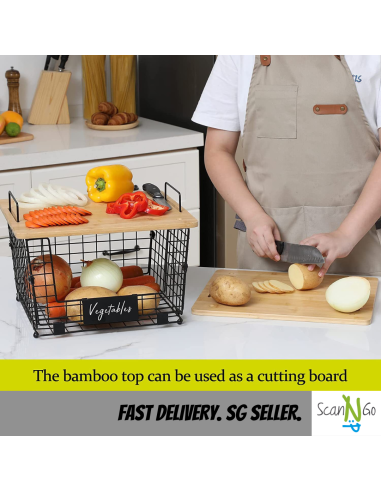 Fruits Vegetables Storage Basket Metal Kitchen...