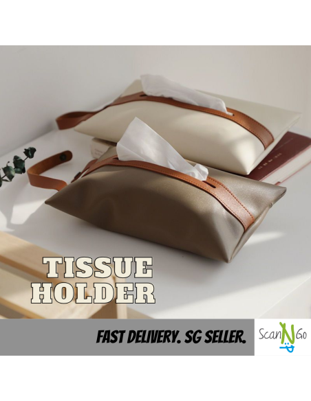 PU LEATHER CAR TISSUE BOX Napkin Facial Tissue Holder Easy Sling Hanging Type Nordic Design Minimalist Sleek