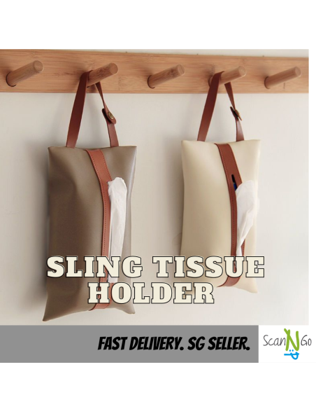 PU LEATHER CAR TISSUE BOX Napkin Facial Tissue Holder Easy Sling Hanging Type Nordic Design Minimalist Sleek