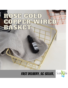 Rose Gold Basket Copper Wired Storage 2