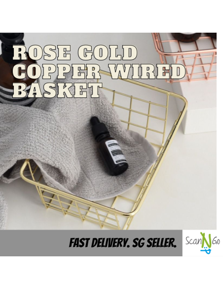 Rose Gold Basket Copper Wired Storage