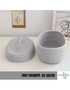 Nordic Style Woven Storage Organiser BASKET Cosmetic... 2