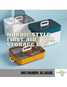 Double Layer First Aid Kit Box Medicine Pill Storage...