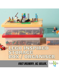 LEGO Inspired STORAGE Box For Toys Organiser Stackable...