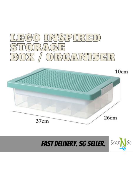 LEGO Inspired STORAGE Box For Toys Organiser Stackable Transparent Clear Plastic Lightweight Multi Coloured Large Size
