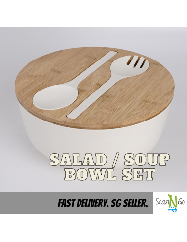 [SG Seller] Bamboo Salad Soup Food Storage Bowl...