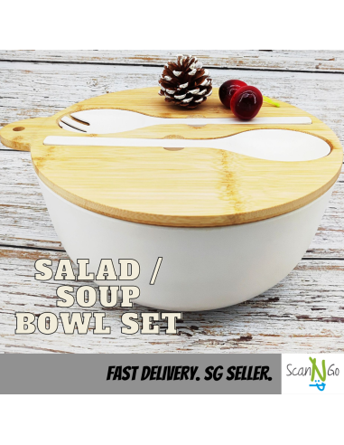 [SG Seller] Bamboo Salad Soup Food Storage Bowl...