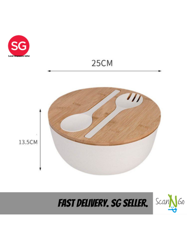 [SG Seller] Bamboo Salad Soup Food Storage Bowl...