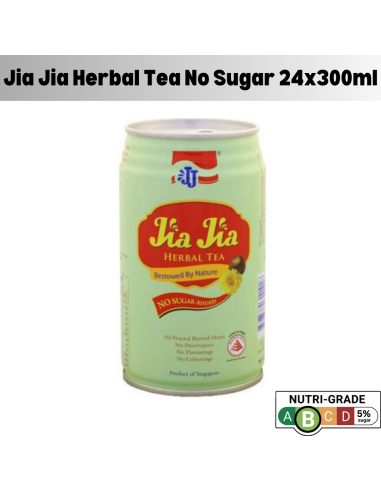 Jia Jia Herbal Tea No Sugar Added 24 cans X 300ml