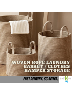 LAUNDRY Woven Rope Storage Basket with Easy Carry Handles... 2