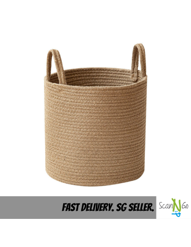 LAUNDRY Woven Rope Storage Basket with Easy...