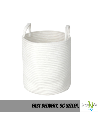 LAUNDRY Woven Rope Storage Basket with Easy...