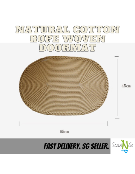 Doormat RUG Cotton Rope Woven Floor Mat Washable & Absorbent Entrance Rug Nordic Indoor & Outdoor