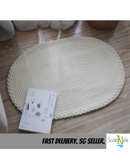 Doormat RUG Cotton Rope Woven Floor Mat Washable & Absorbent Entrance Rug Nordic Indoor & Outdoor