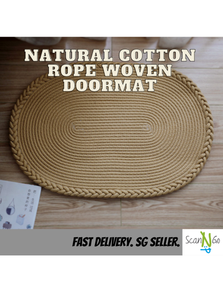 Doormat RUG Cotton Rope Woven Floor Mat Washable & Absorbent Entrance Rug Nordic Indoor & Outdoor