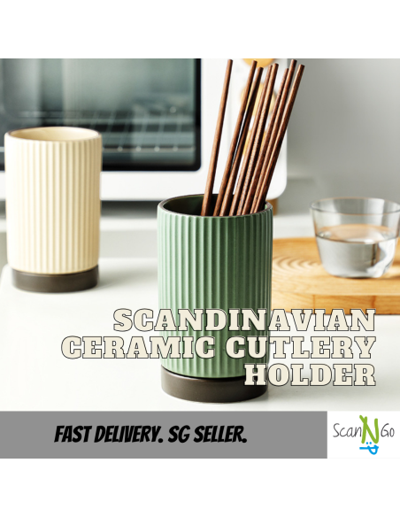 CUTLERY HOLDER Ceramic Chopstick Holder Storage Cooking Utensil Spoon Fruit Knife Kitchen Nordic Design with Strainer
